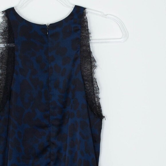 Zara W&B Collection Leopard Satin Lace Trim Sheath Mini Dress Womens Size Medium - Picture 7 of 8